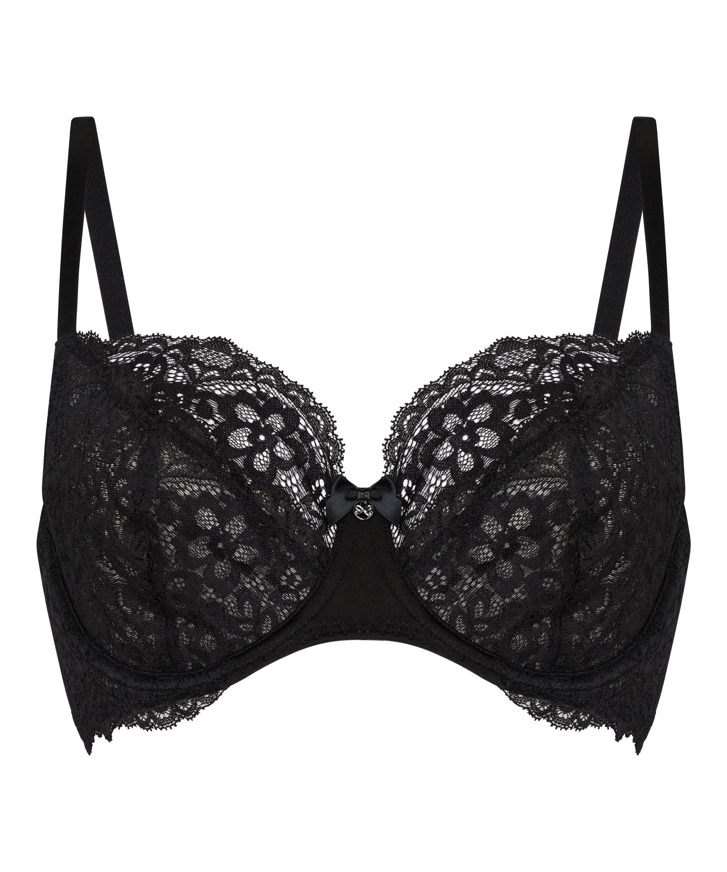 Marine Non-Padded Underwired Bra, Black, main