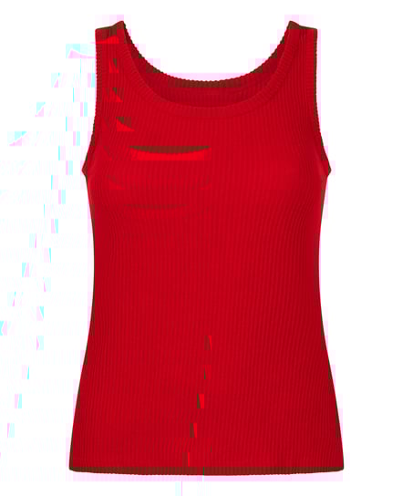 Singlet Brushed Jersey Rib, Red