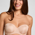 Angie Padded Strapless Underwired Bra, Beige