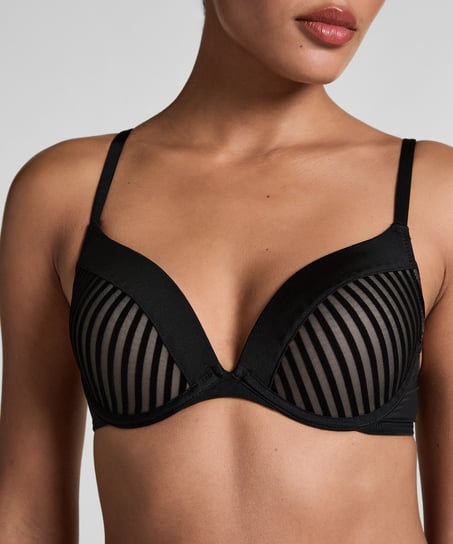 Pia Padded Underwired Push-Up Bra, Black