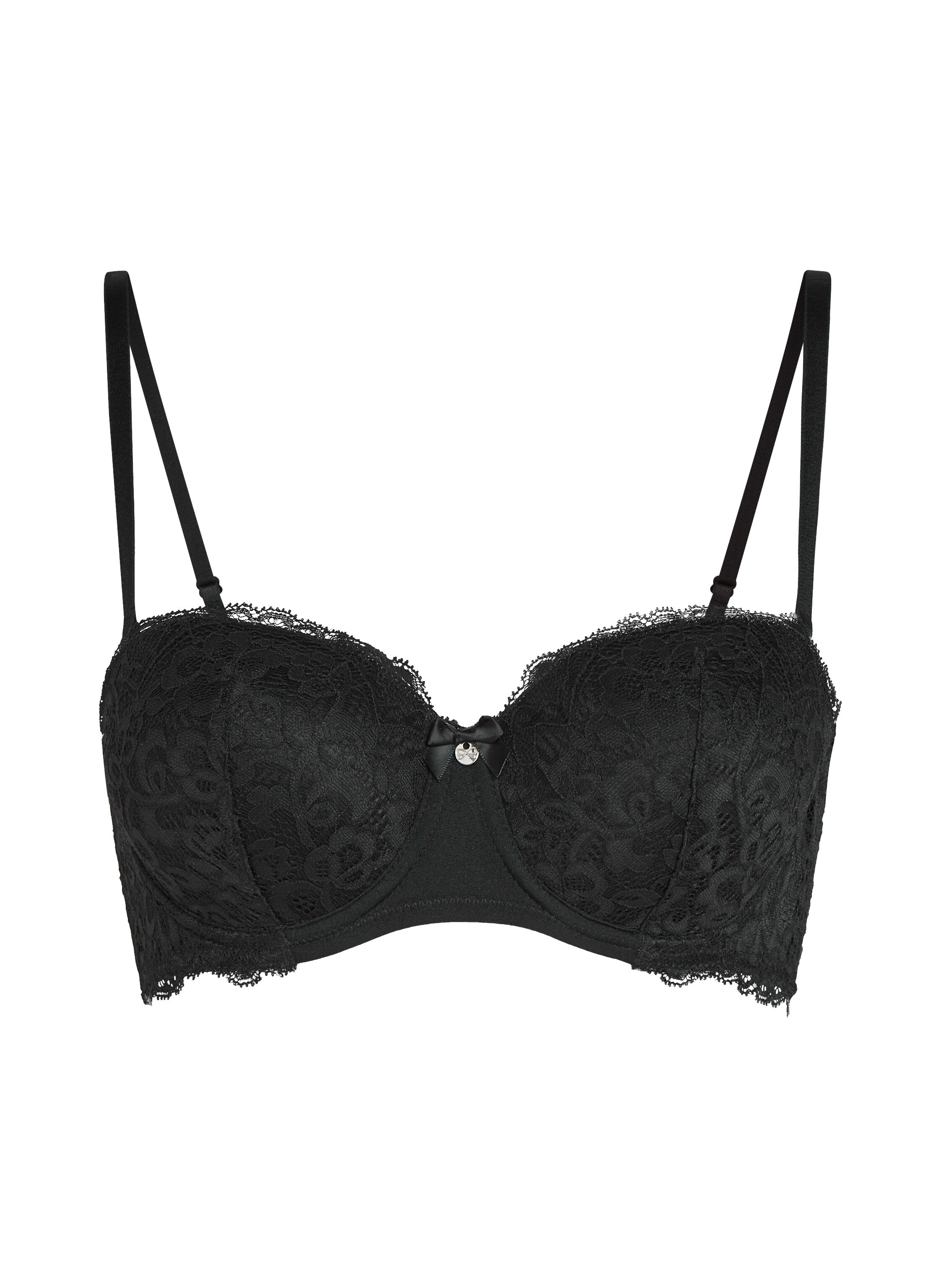 Marine Padded Underwired Strapless Bra, Black