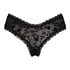 V-shaped Brazilian knickers mesh, Black