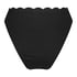 High Waisted Highleg Bikini Bottom Scallop, Black
