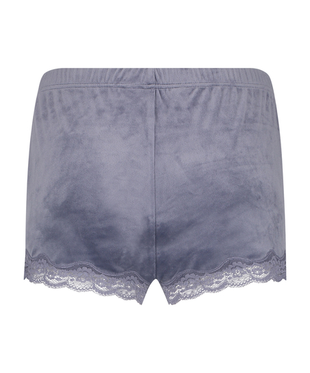 Velvet lace shorts, Gray