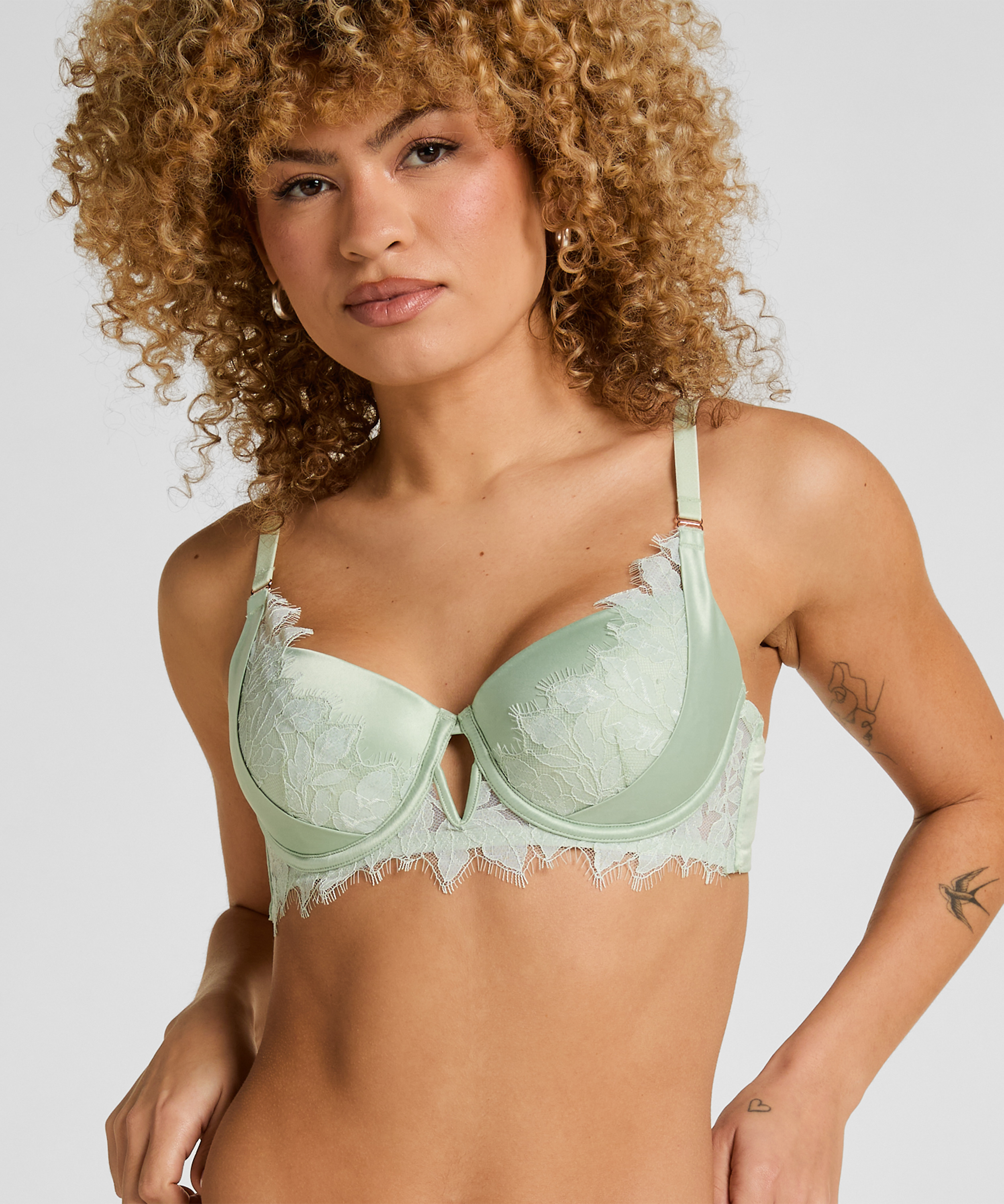 Malou Padded Underwired Bra, Green, main