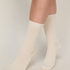 Cashmere Blend Ribbed Socks, Off white