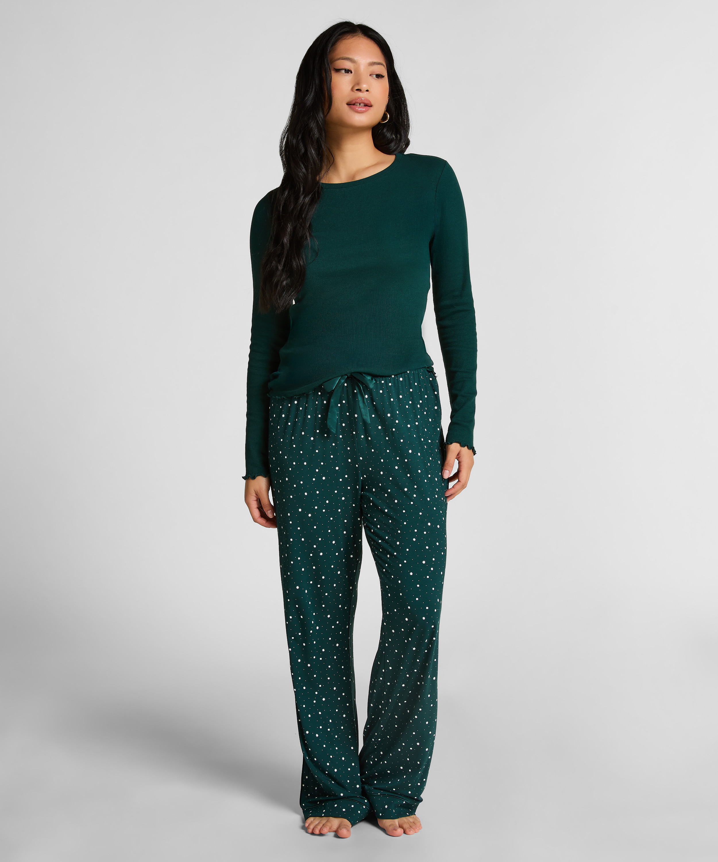 Jersey Pyjama Pants, Green, main