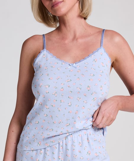 Cami Lace Top Pointelle, Blue
