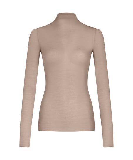 super soft Turtleneck shirt with Cashmere, Brown