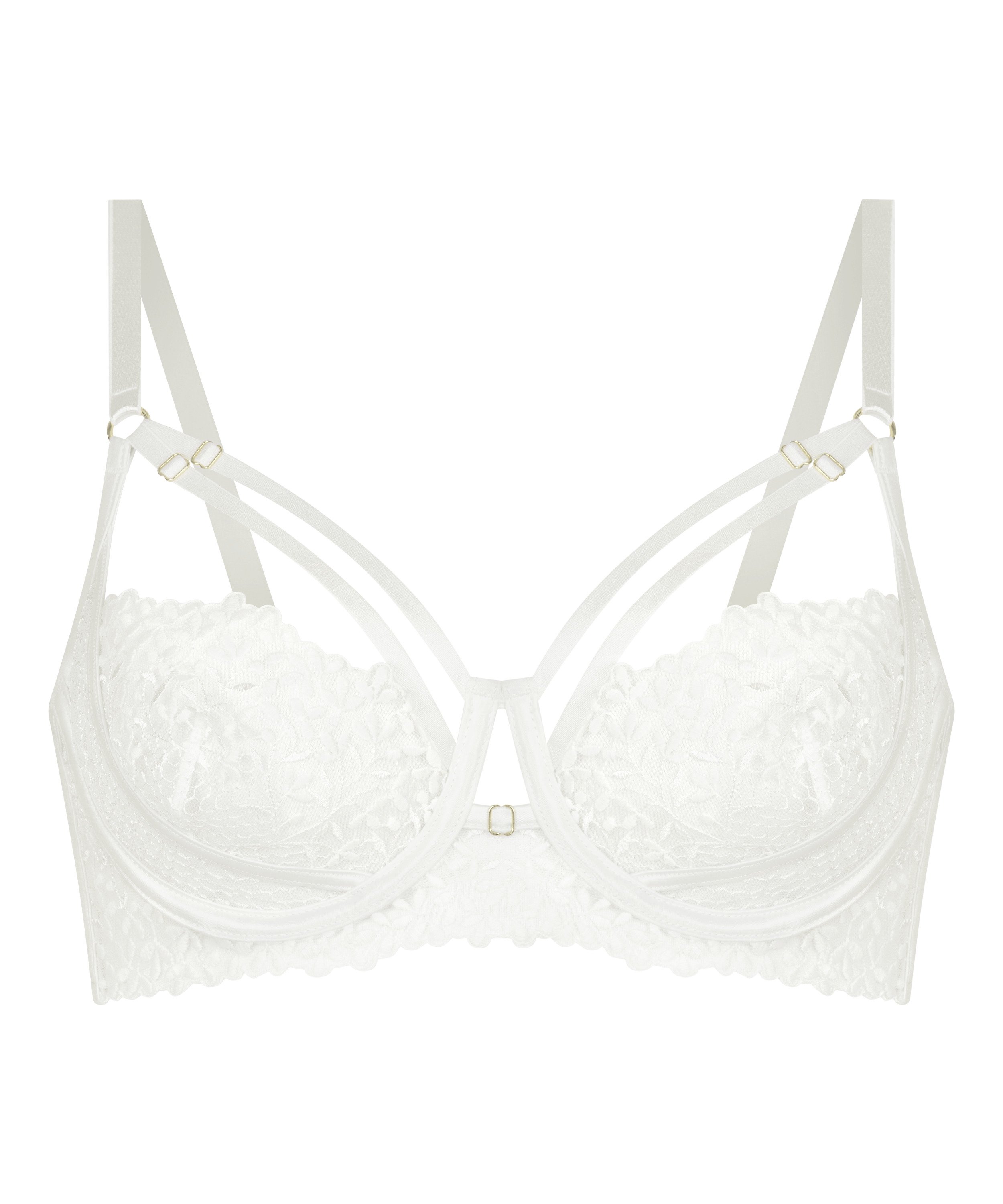 Kristina Non-Padded Underwired Longline Bra, White, main