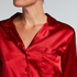 Satin Long-Sleeved Jacket, Red