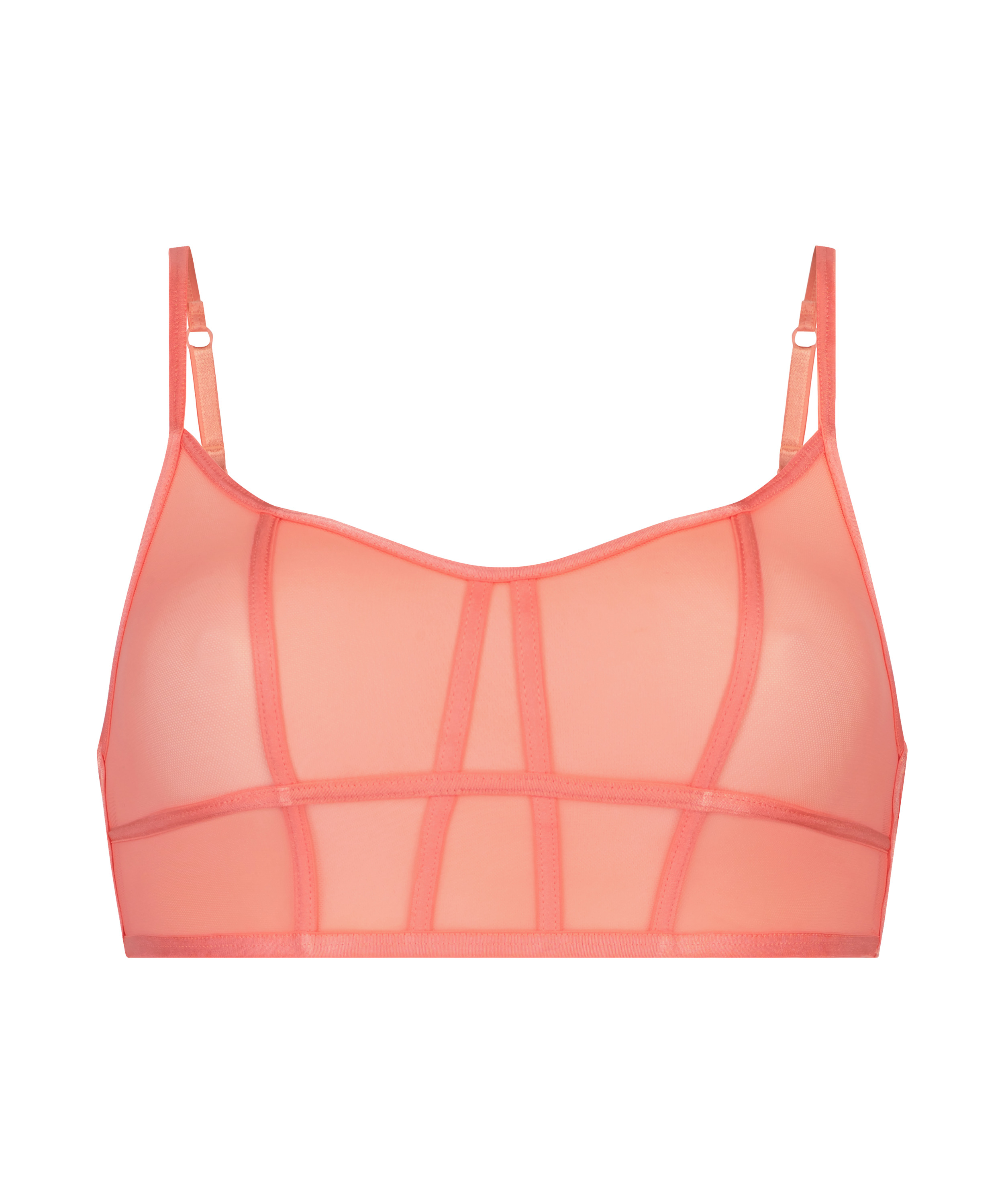 Sexy mesh longline bralette, Orange, main