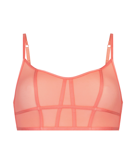 Sexy mesh longline bralette, Orange