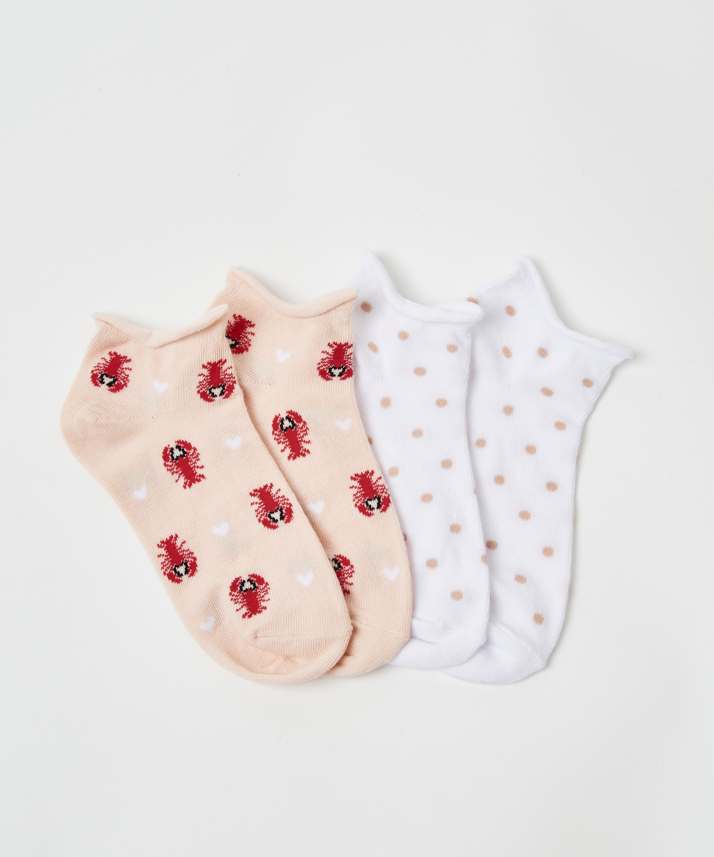 2 Pairs Dotted Lurex Socks, Pink, main