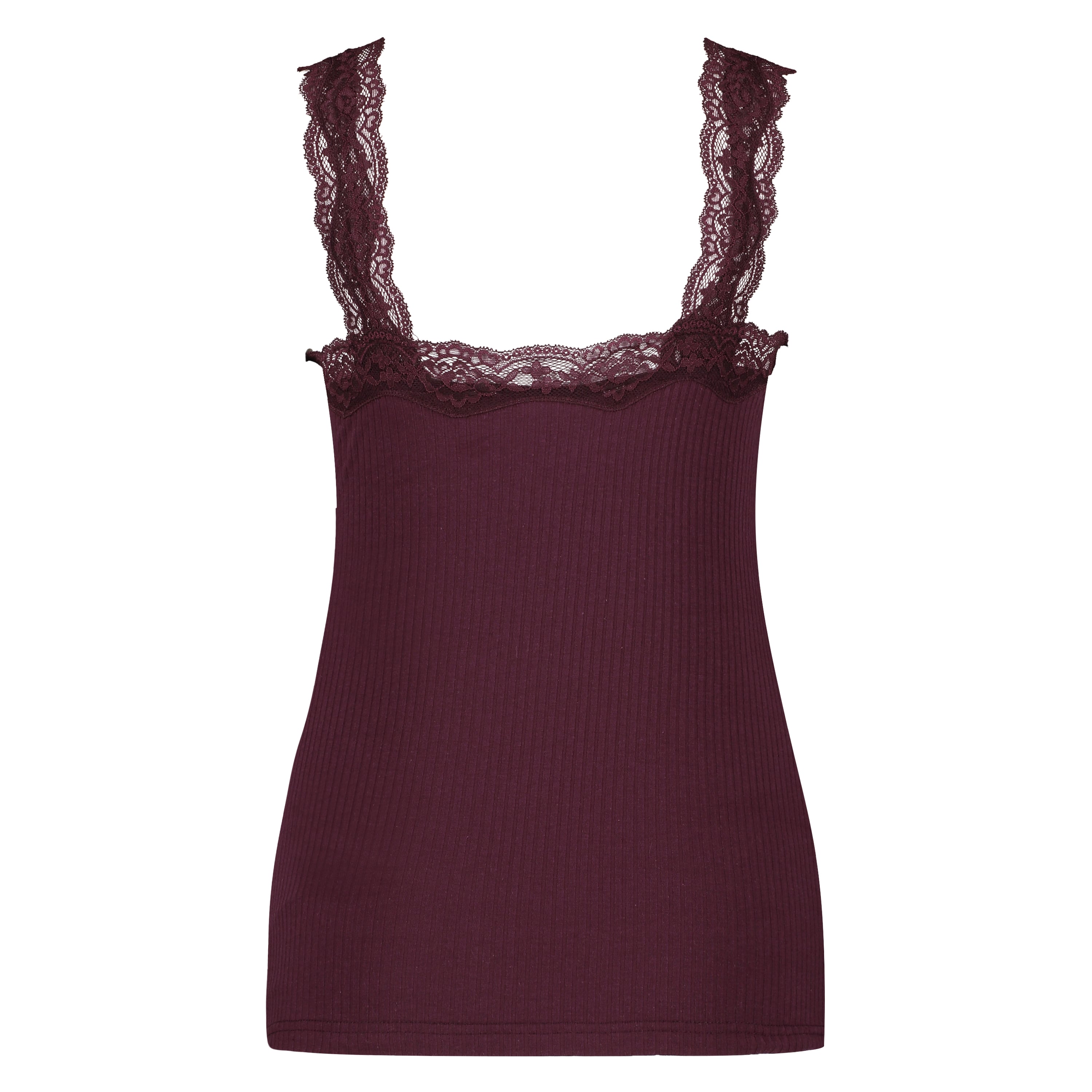 Rib lace cami top - Pajama Tops - Hunkemöller