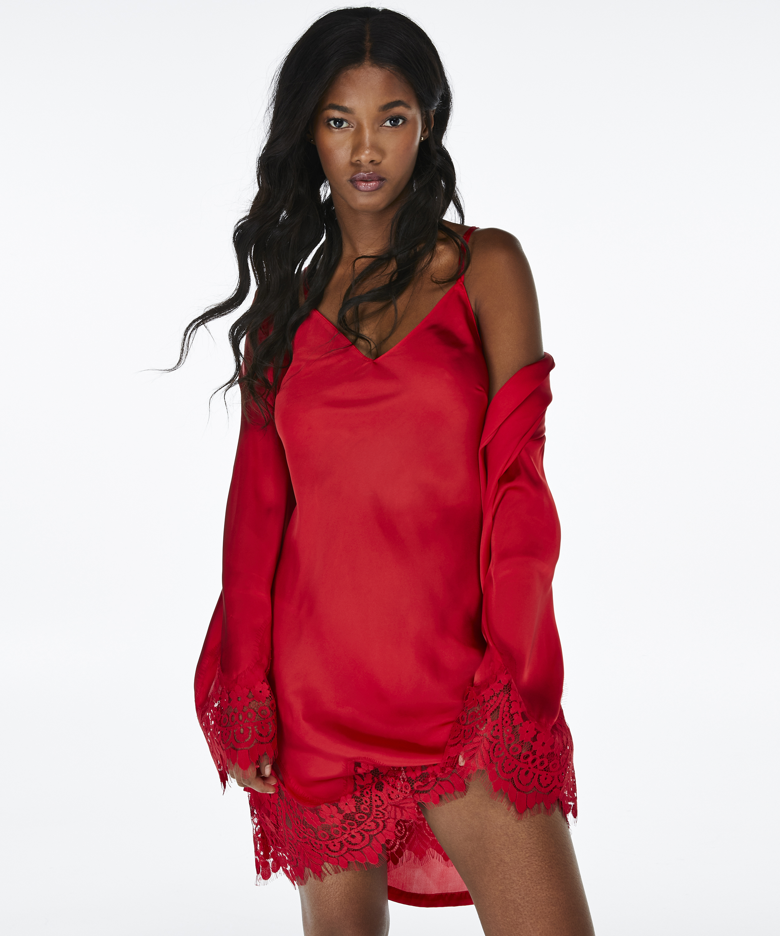 Lace Satin Slip Dress - Slip dresses & Babydolls - Hunkemller