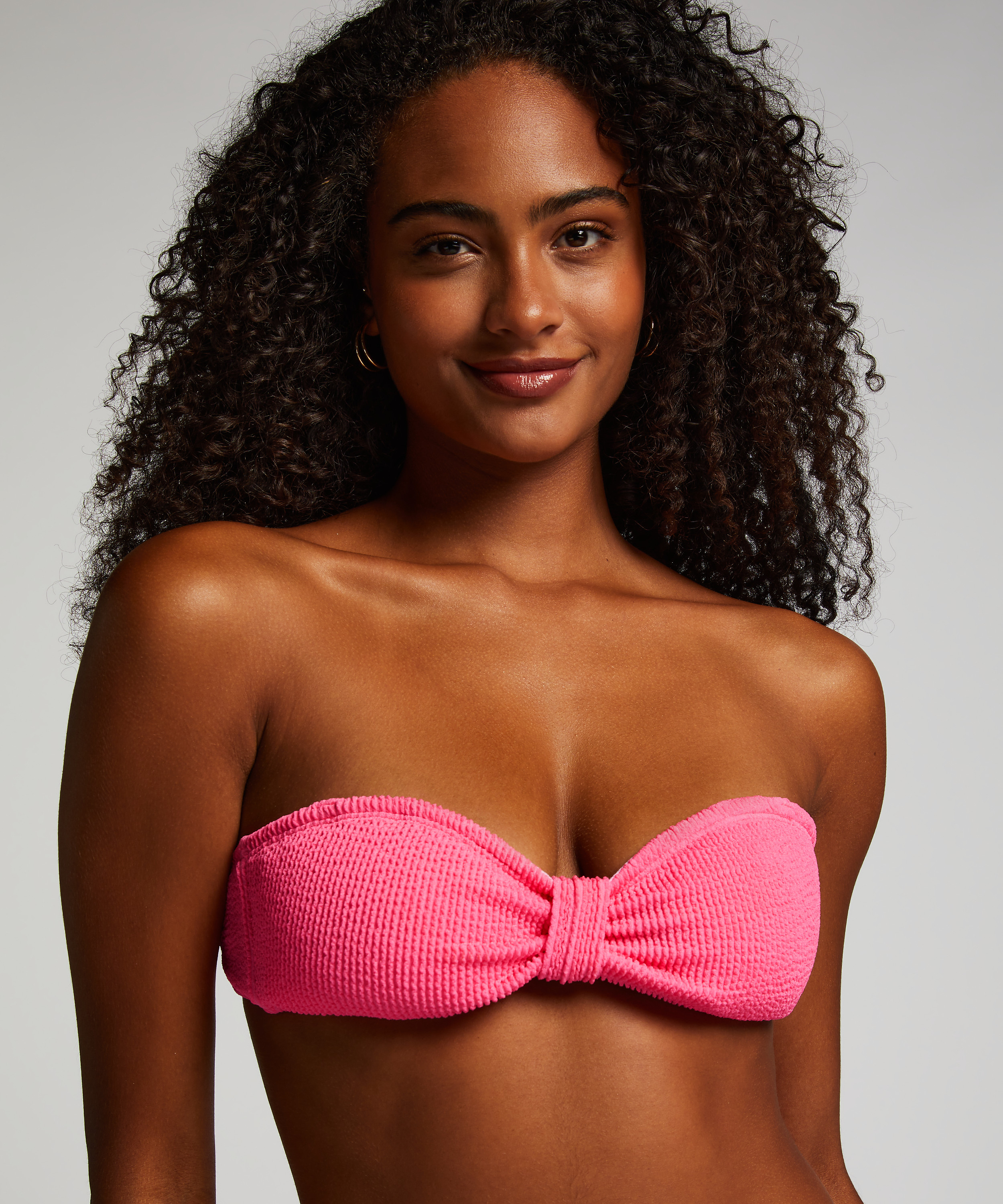 pink bandeau bikini top