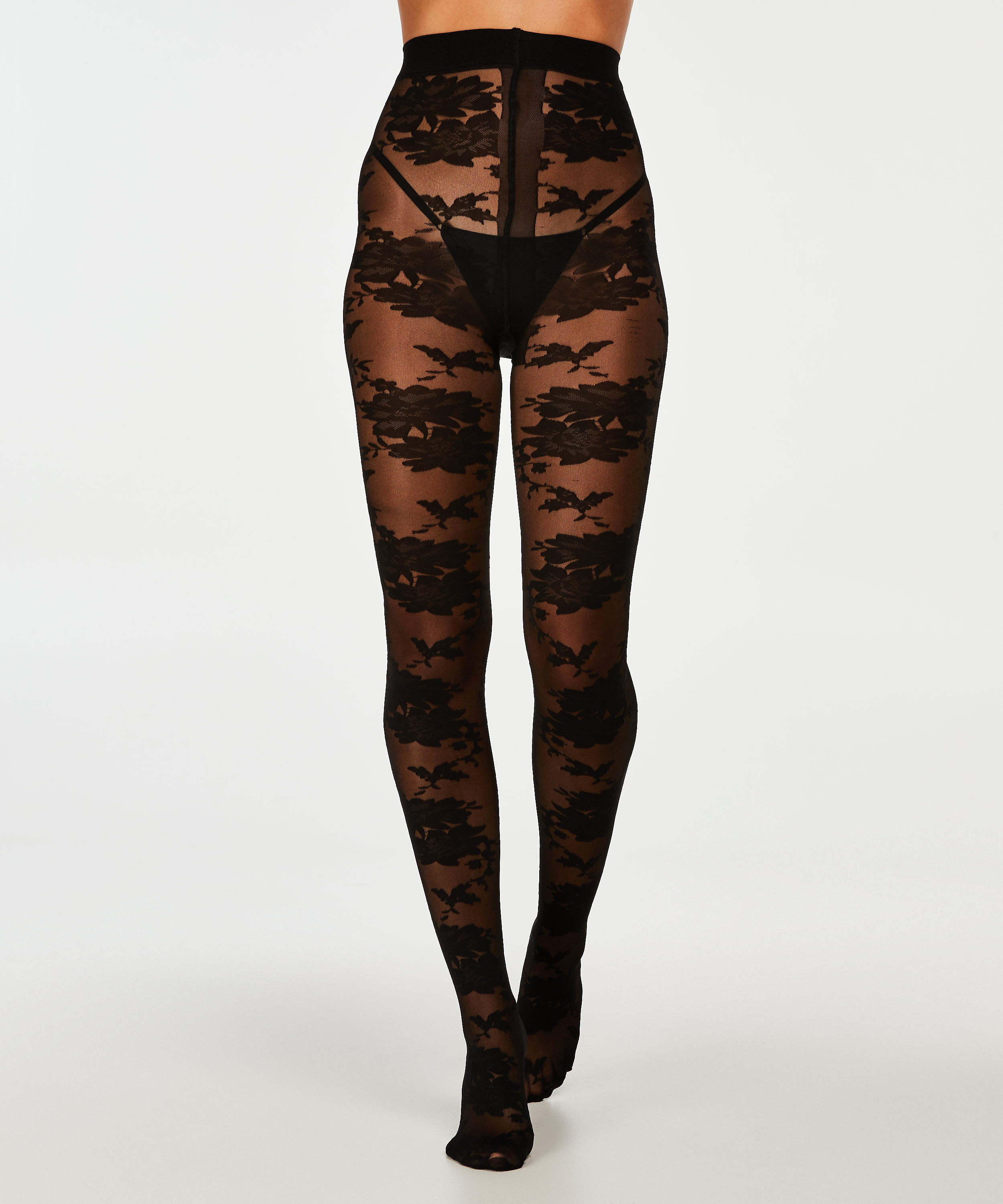 20 Denier Bold Floral tights, Black, main